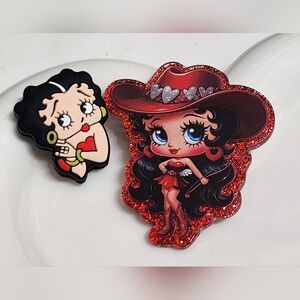 Flatback Focal Bead B Boo Country Cowgirl Badge Keychain Crafts Bag Clip Magnet
